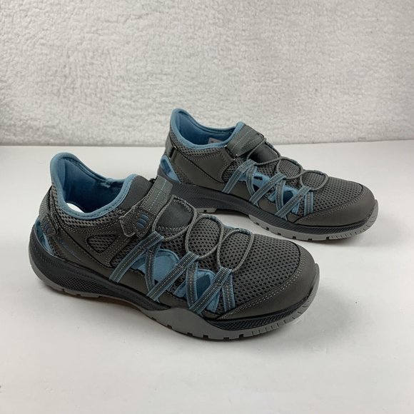 Eddie Bauer Sutton Hybrid Waterproof Hiking Shoes Women's 8M Gray/Blue Mesh 7894 - Picture 1 of 10